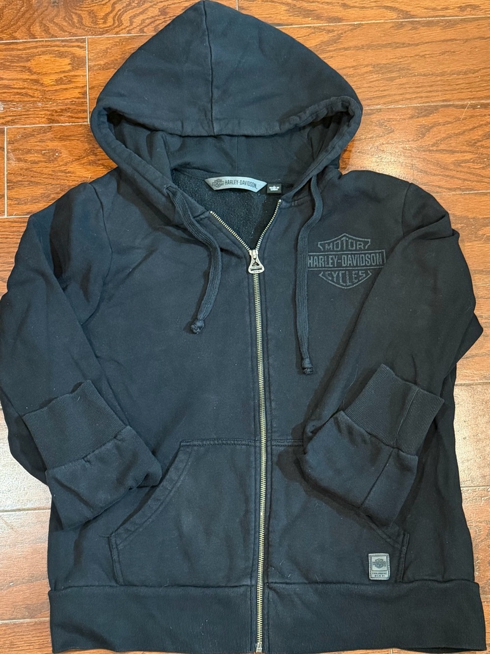Harley-Davidson Black Full-Zip Hooded Sweatshirt